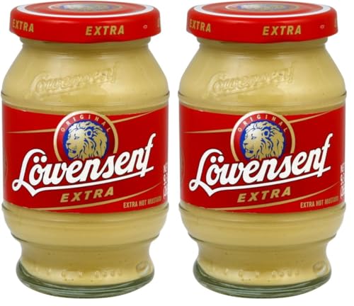 Lowensenf Mustard in Jar, Extra Hot, 9.3 Ounce (Pack of 2)