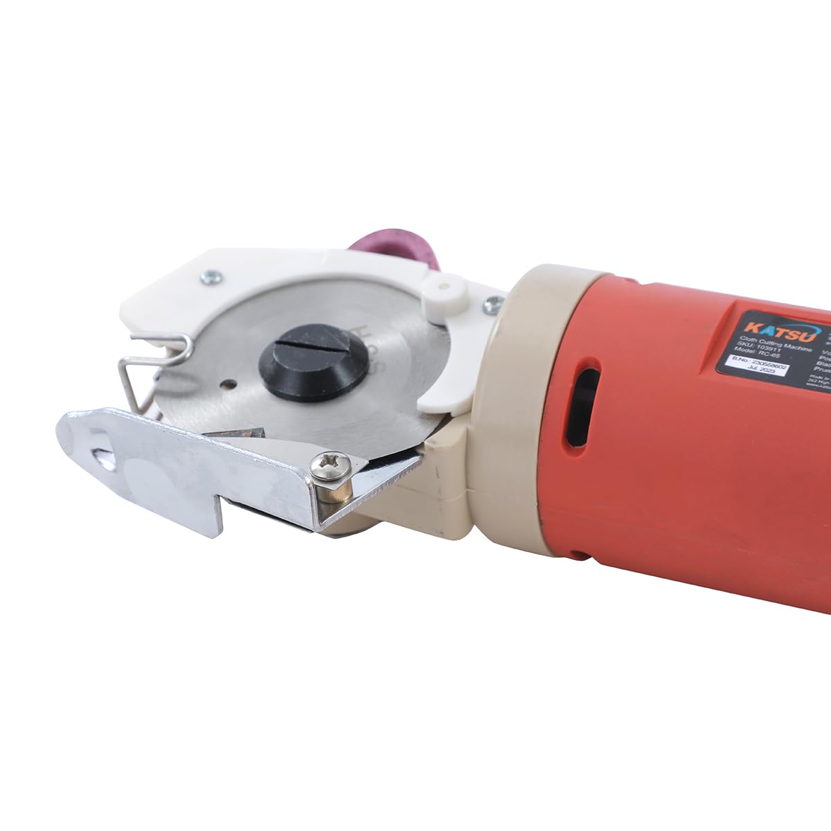 KATSU Taglierina Elettrica per Tessuti, Lama Diametro 65mm e 22mm Spessore di Taglio Massimo, Ideale per Tessile Pelle Taglio Carta, Lama Extra Inclusa 103911