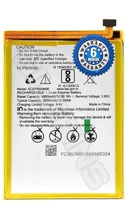 Image of Original ACBPN50M06 Battery for Micromax in 1 / in 1b / in Note 1 / E6746 / E7746 / E6523 / E7533 1ICP5 /66 /90 Battery with 6 Month warrenty**** (Q289)