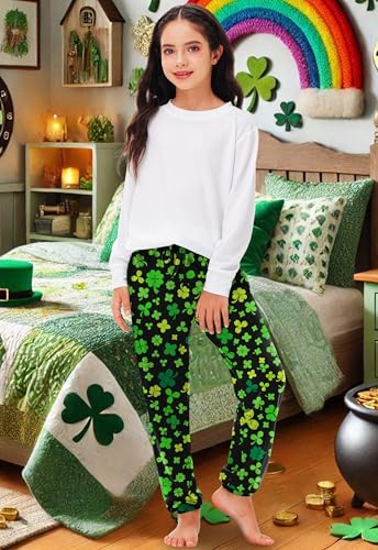 Deerose 4th of July Patriotic Pants American Flag Drawstring Sweatpants with Pockets 5-14 Years3