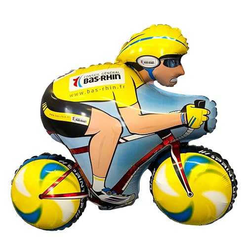 Toyland® Globo de aluminio con forma de ciclista de 80 cm, globos de fiesta temática de ciclismo