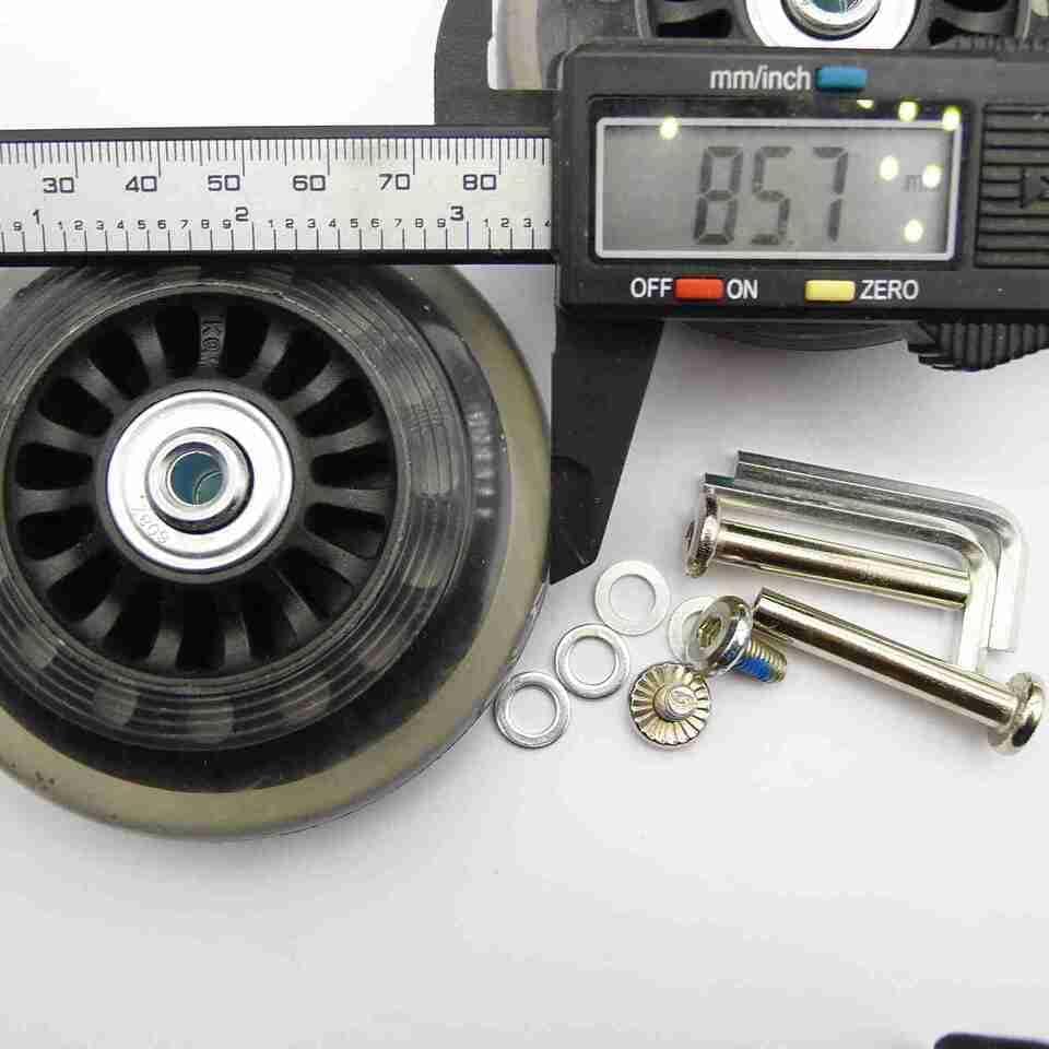 2 Set Luggage Suitcase Replacement Wheels Axles Deluxe Repair OD 86mm Roll New3