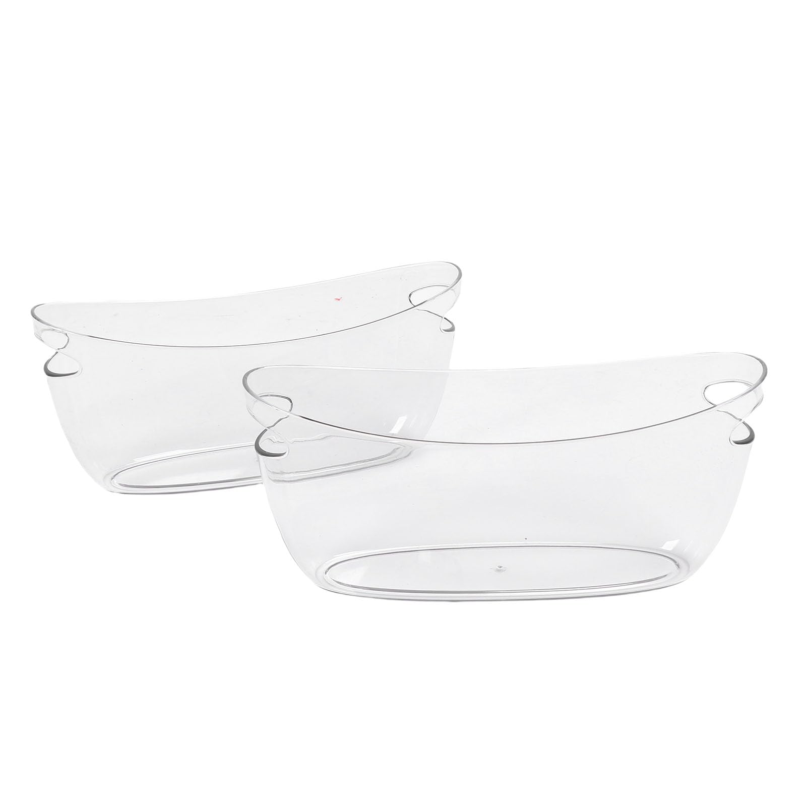 Tnfeeon 2-teiliges Transparentes Eiskübel-Set, PET-Getränkewanne, 5 L, Großes Fassungsvermögen, mit 2 Schaufeln, Integrierte Griffe für Wein, Bier, Champagner, Party, Bar, Buffet, Heimgebrauch