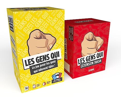 Les Gens Qui - Le Jeu d'ambiance pour les gens qui adorent râler ! - Jeu de Base + Trash - Les Gens Qui : Le Duo imbattable pour des soirées hilarantes ! Le Cadeau Parfait !