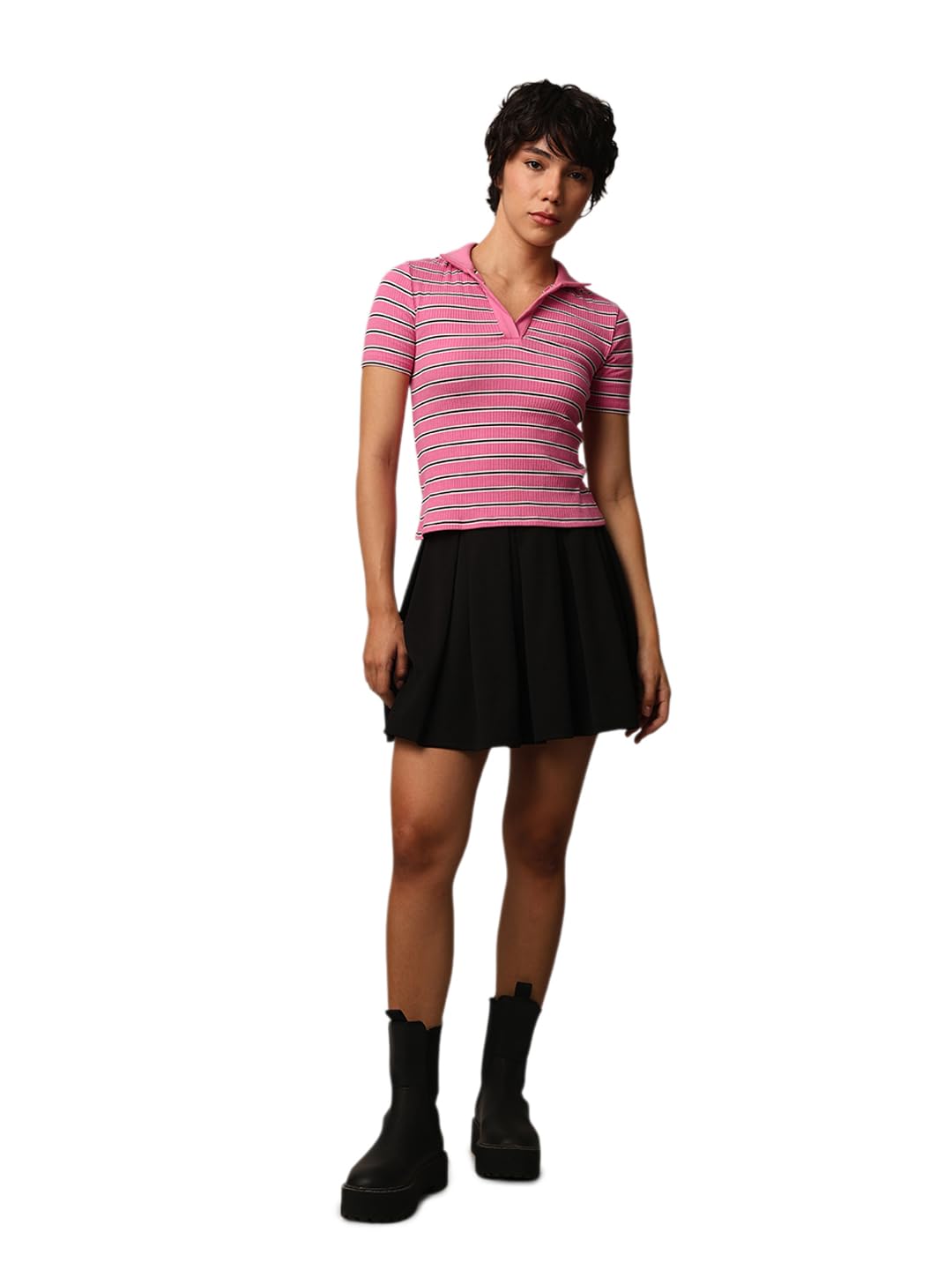 only Women's Cotton Striped Regular Fit T-Shirt-picture-15