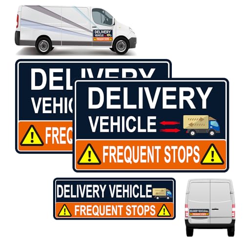 Delivery Vehicle Car Magnet,Delivery Sign for Car Driver,Delivery Vehicle Signs for Car,Reflective Delivery Vehicle Magnet for Car,Strong Magnetic Hold (20x12(2pcs)+12x4 3pcs)