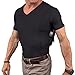 UnderTech Undercover Mens Concealment V-Neck Compression Shirt, Black, Size Xlarge