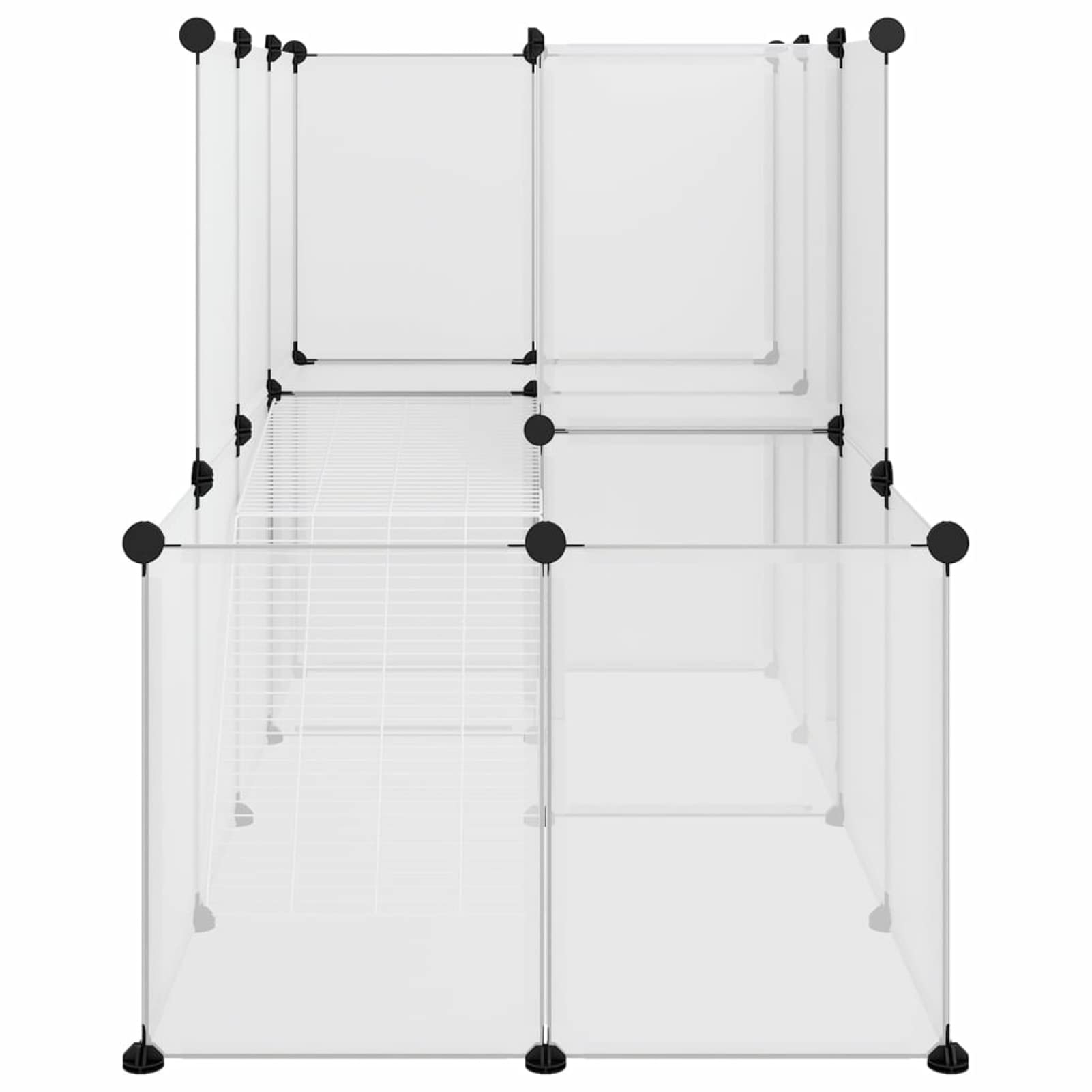 LAPOOH Jaula de Animales pequeños, Jaulas para Conejos, Jaula Cobaya, Jaula Hamster, Jaula para Gatos, Jaula Chinchilla, Recinto para Conejos, PP y Acero Transparente 142x74x93 cm