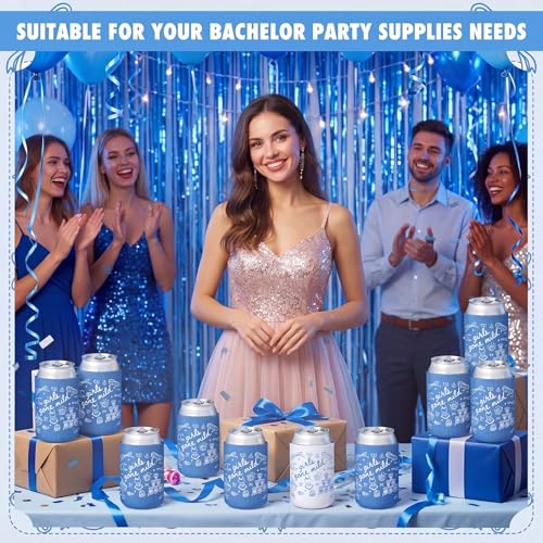 Image of SiliFine 12 Pcs Bachelorette Party Can Sleeves Bulk Coquette Bachelorette Decoration Cowgirl Can Sleeves for Bridal Shower Gifts (4 x 2.4 Inches,Girls Gone Mild)