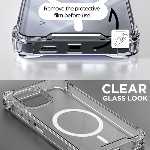 Image of Pikkme Back Cover for Vivo T5x / Vivo Y51 Pro /iQOO Z11x 5G Mag-Safe Shockproof PC + TPU Protective Case Magnetic Support Bumper Case (Transparent Mag-Safe)