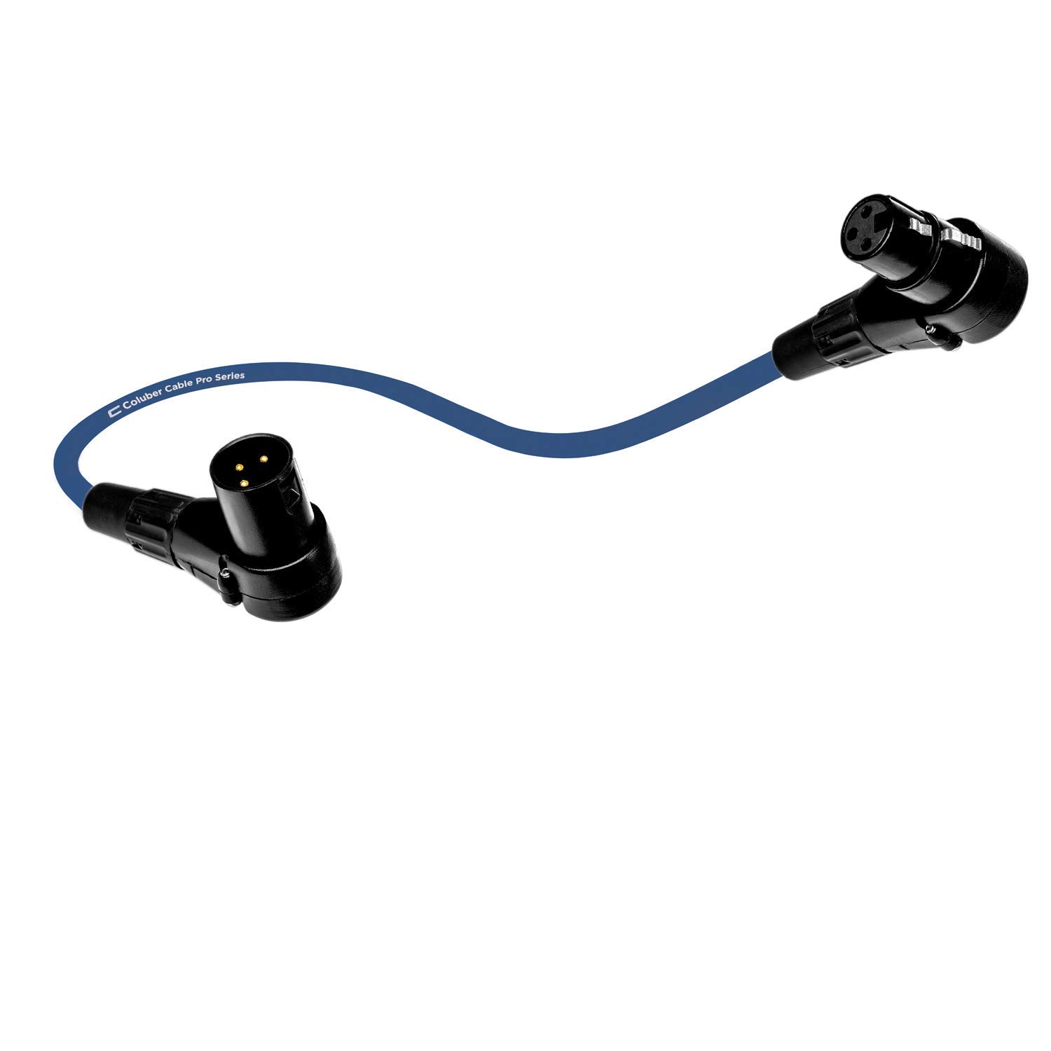 Balanced XLR Cable Right Angle Male to Right Angle Female - 3 Feet Blue - Pro 3-Pin 90 Degree Microphone Connector for Audio Interface or Mixer for Live Performance & Recording