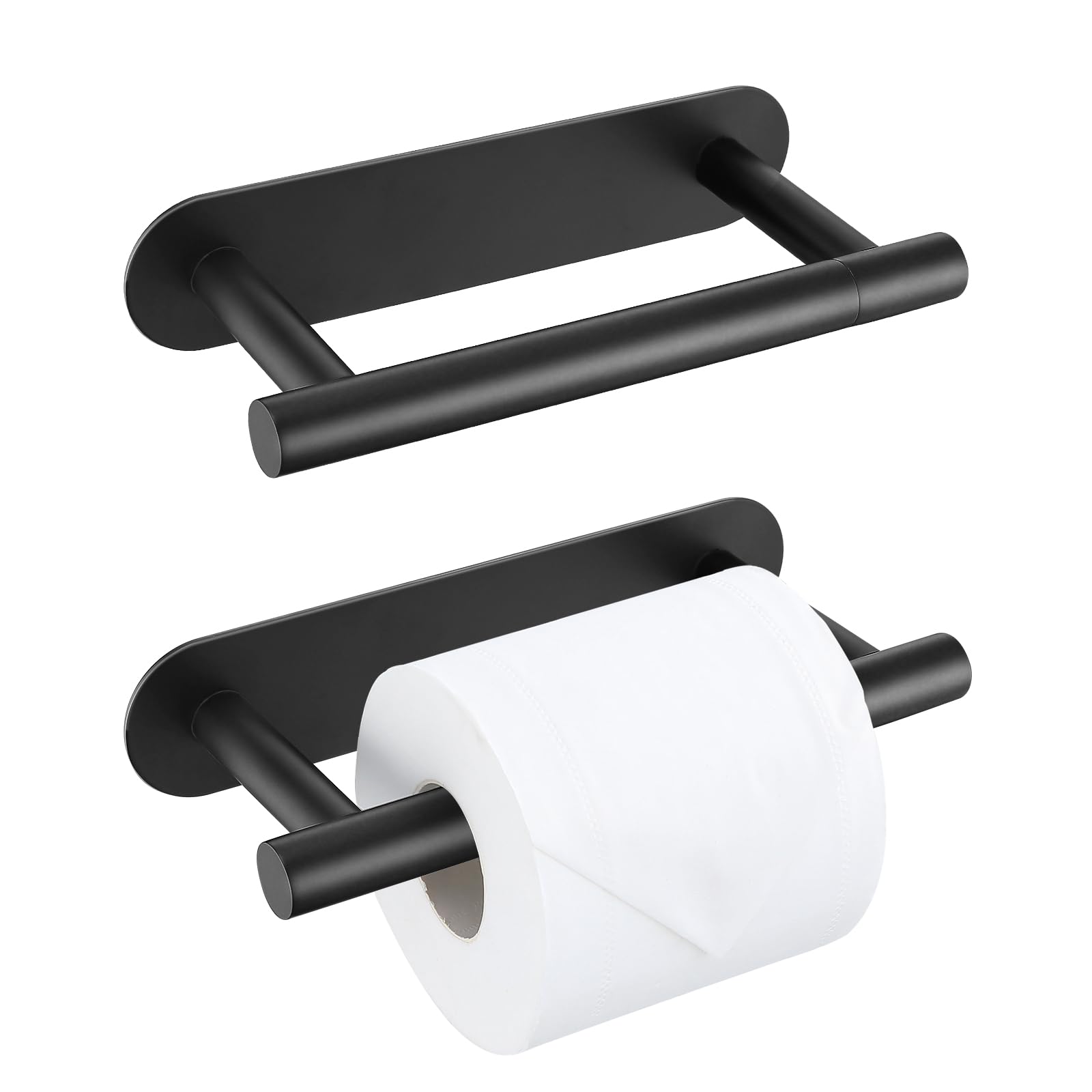 Matte Black Self Adhesive Toilet Roll Paper Holder No Drill for Bathroom — Amazon image 8
