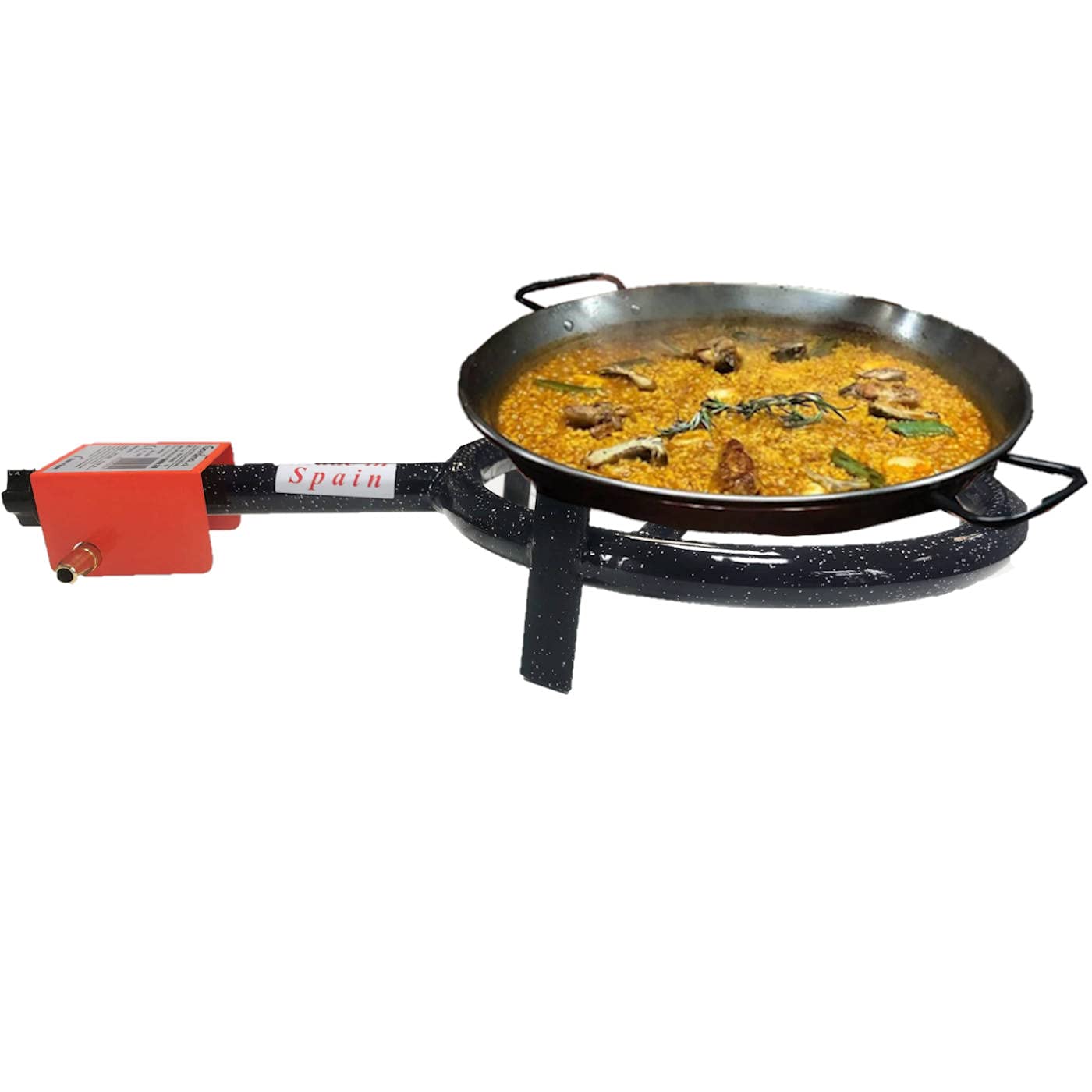Garcima - Bruciatore in metallo per gas butano, colore nero smaltato, 9,8 x 30 x 51 cm, speciale per cucinare paella, con dimmer e omologato (diametro 30 cm)