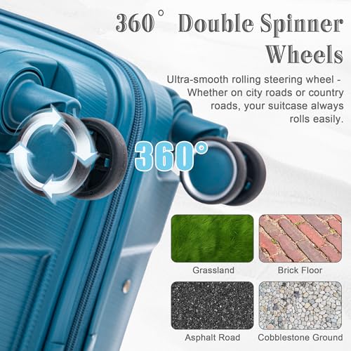 Image of Hardshell 4 Luggage Sets, Lightweight Wave Suitcases with Spinner Wheels