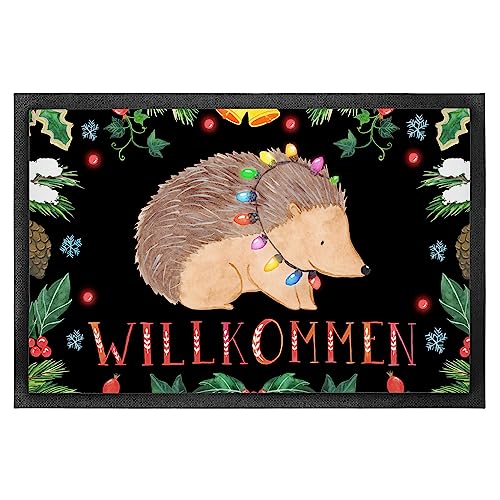 Mr. & Mrs. Panda 40 x 60 cm Fußmatte Igel Lichterkette - Geschenk, Weihnachtsdeko, Türvorleger,...