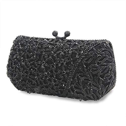 YILONGSHENG Womens Evening Clutch Bag Designer Evening Handbag Sparkling Clutch Purse for Wedding Prom(Black-Multicolor)