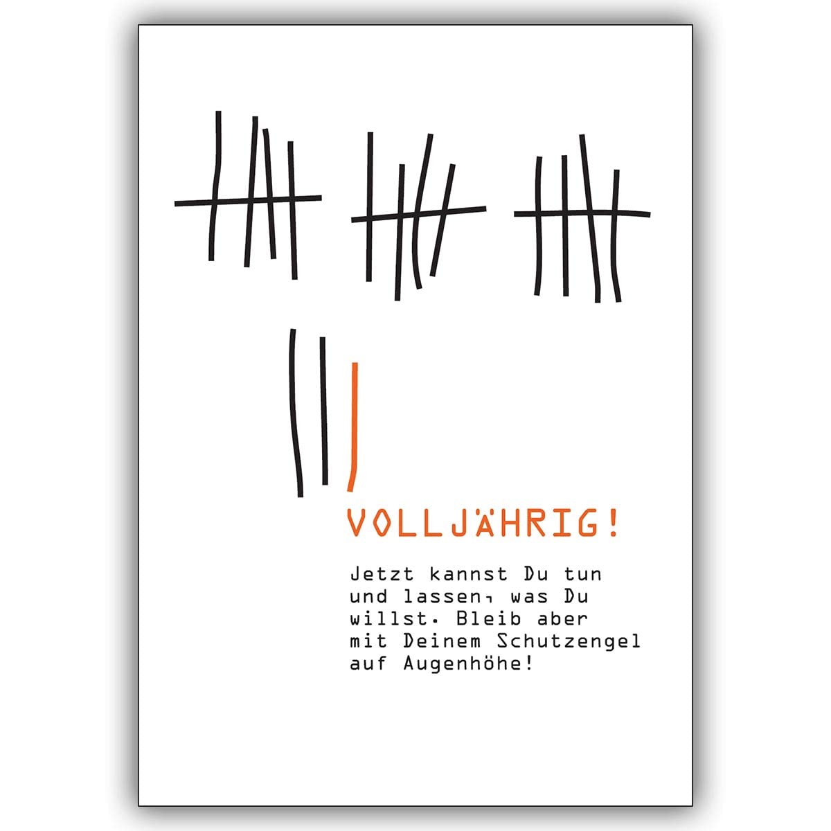 16 Geburtstagskarten (16er Set): Trendiger Glückwunsch zum 18. Geburtstag: Volljährig! Jetzt kannst Du tun und. • edle Gratulationskarte zum Geburtstag mit Umschlag für Freunde & Familie