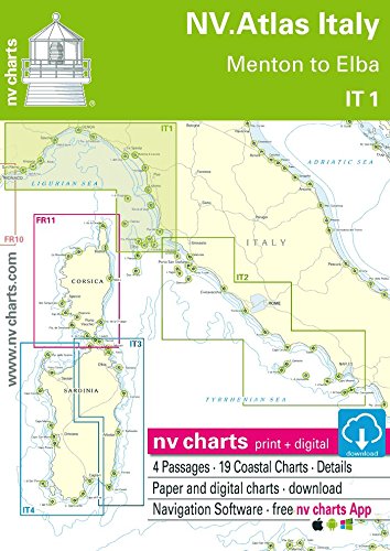 NV.Atlas Italy IT 1 - Menton to Elba | Seekarte Italien Papier & Digital [...