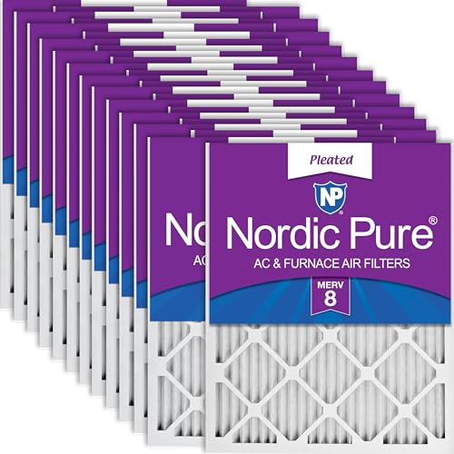 Nordic Pure 20x22x1 (Actual Size: 19 1/2 x 21 7/16 x 3/4) Pleated MERV 8 AC Furnace Filters 24 Pack