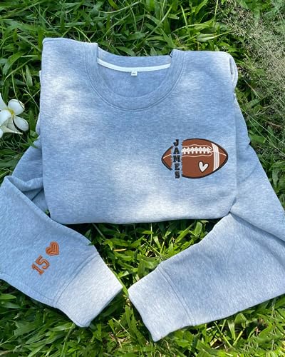 IZI POD Custom Embroidered Football Mama Crewneck Sweatshirt, Football Mom Hoodie2