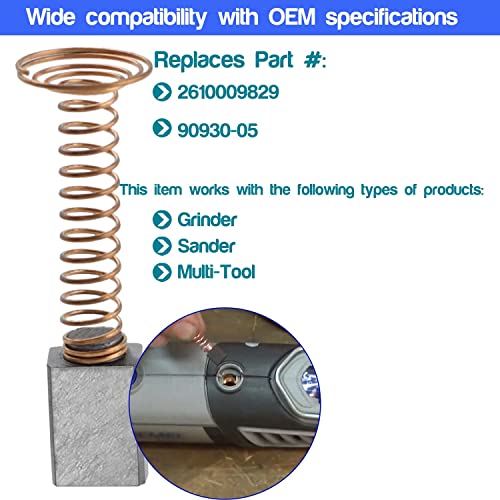 6 PCS Carbon Motor Brushes Compatible for Dremel 3000 200 276 396 Brush Repairing Part,for Dremel 2610009829 Motor Replacement Part