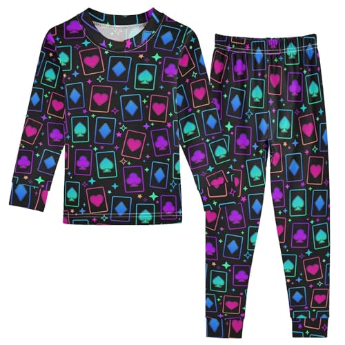JHKKU Bright Poker Pajamas Set Cotton 2 Piece Soft Comfy Pjs Long Sleeve Lounge Sleepwear 3T