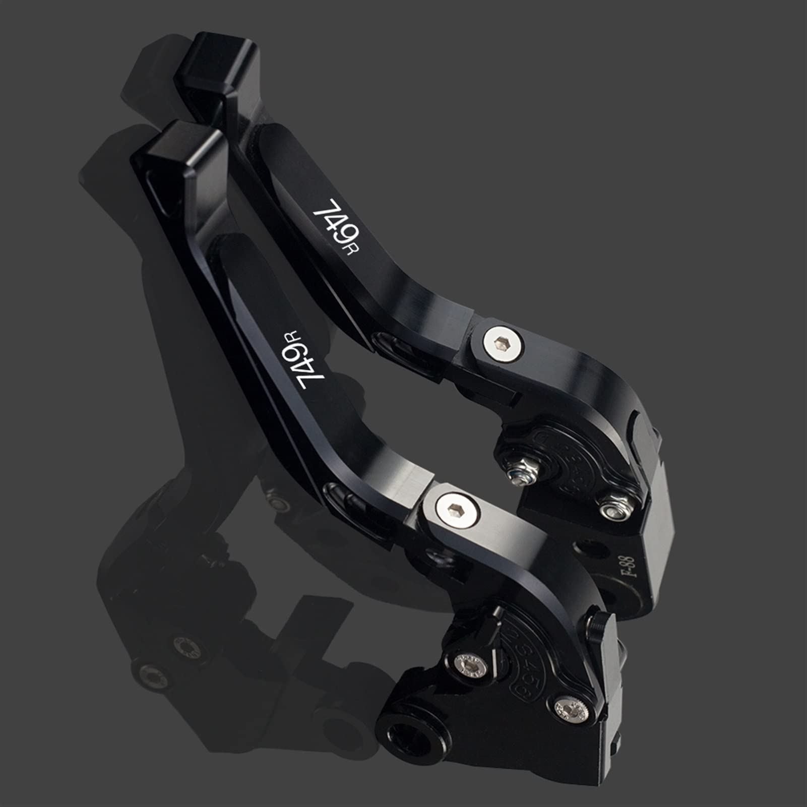 Leviers CNC Ducati 749 R finition anodisée noire haute résistance