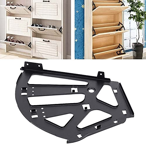 Image of VOLO 3 Layer Shoe Rack Fittings - Black Shoe Drawer Hinges for Cabinets & Furniture, Space Saving 3 Tier Shoe Organizer Hardware for Modular Shoe Cabinets Wardrobes Storage (Pack of 2 Pieces)
