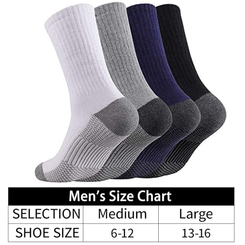 Heatuff 12 Pairs Men's Cotton Performance Athletic Crew Extra Heavy Cushion Socks3