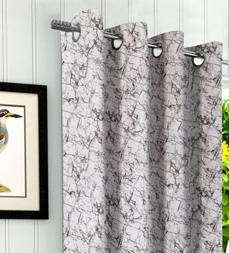 Image of Homestan Abstract Design Velvet Door Curtains 7 Feet Long Set of 2 with Stainless Steel Grommets for Home Decor (7 X 4.5 Feet, White)