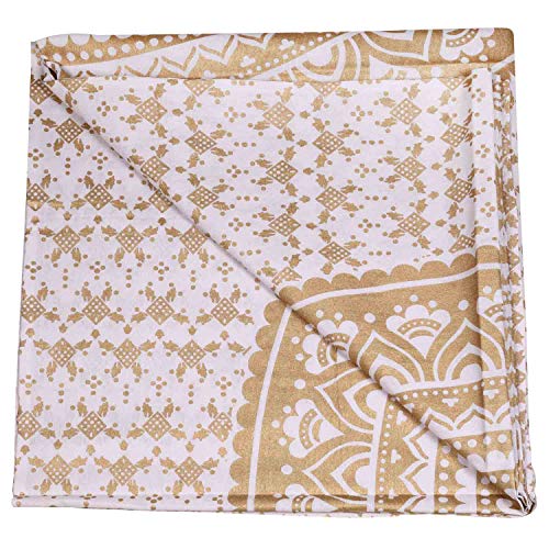 Casa Moro Wandbehang Mandala Amba Weiss Gold 140x220 cm Einzelbett Überwurf | Psychedelische Tagesdecke dekorativer… – Bild 5