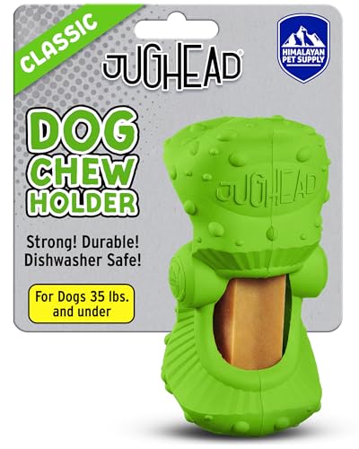 Himalayan-Jughead-Classic-Dog-Chew-Holder-Holds-Chews-Treats-for-Dogs-Slows-Down-Fast-Chewers-for-Long-Lasting-Chews-Pair-with-Jughead-Classic-Insert-and-Veggie-Treats-Like-Carrots-Celery Himalayan Jughead Classic Dog Chew Holder - Holds Chews & Treats for Dogs, Slows Down Fast Chewers for Long Lasting Chews - Pair with Jughead Classic Insert, and Veggie Treats Like Carrots & Celery - Image 1