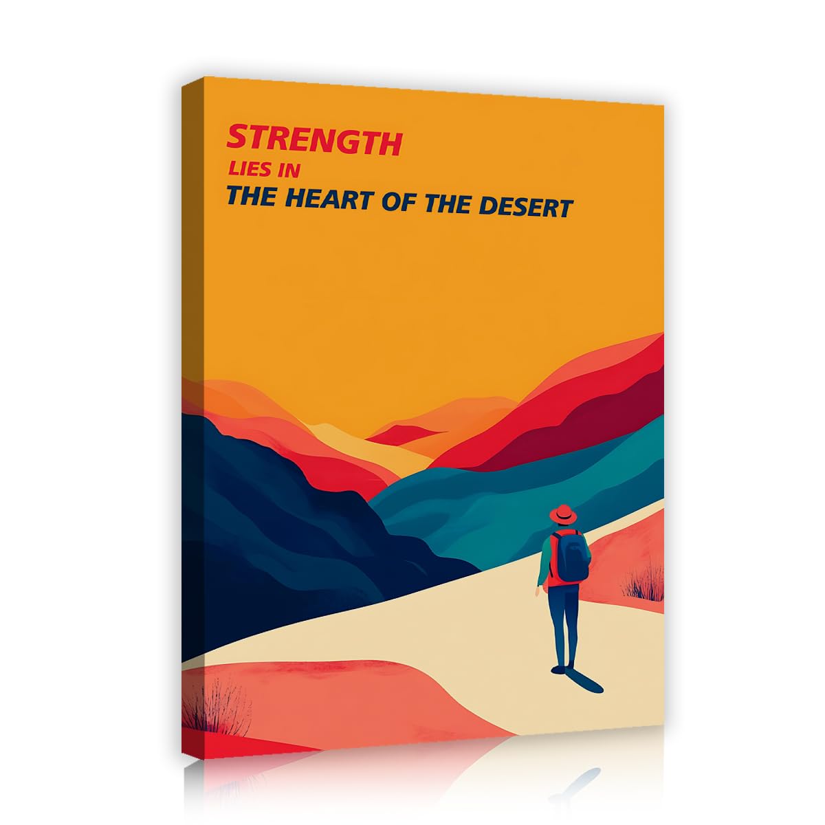 SHENGPOSTER Inspirational Wall Art Posters for Bedroom Office Wall Decor Colorful Desert Scenery Wall Prints Motivational Quotes Canvas Pictures Innerframe 50x65cm