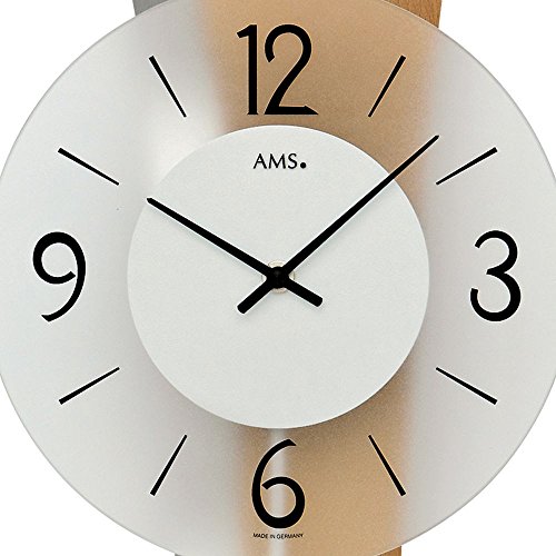 Pendule à quartz AMS W7425 en bois multicolore de 80 cm
