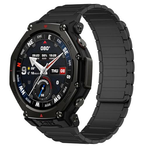 [ROBANDOO] ݊ For Amazfit T-Rex 3 Pro 48mmpoh oh VR _ubN CobN ȒPt X|[coh y h ʋC (ubN)