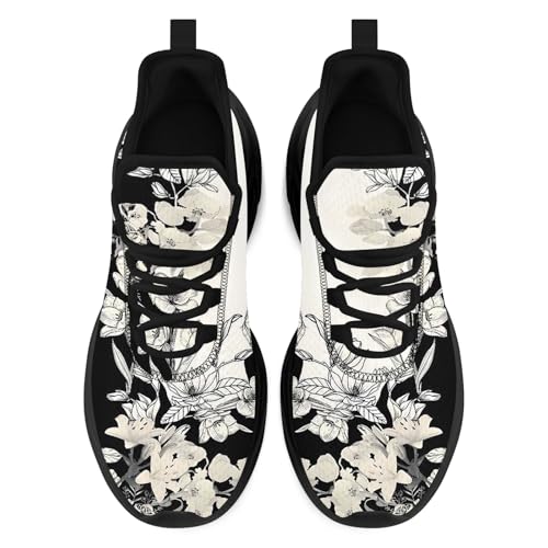 Lightweight Mesh Running Shoes for Men & Women, Breathable Comfortable Stylish Floral Sneakers for Gym Workouts2