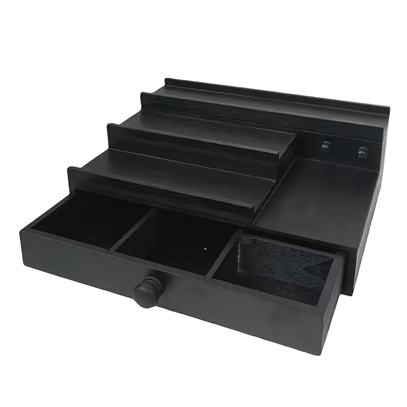 HouseVibe Wooden Perfume Stand, Wood Perfume Holder Cosmetics Riser Shelf, 3-Tier Storage Rack with Drawer for Desktop, Vanity, or Dresser, Sturdy Construction