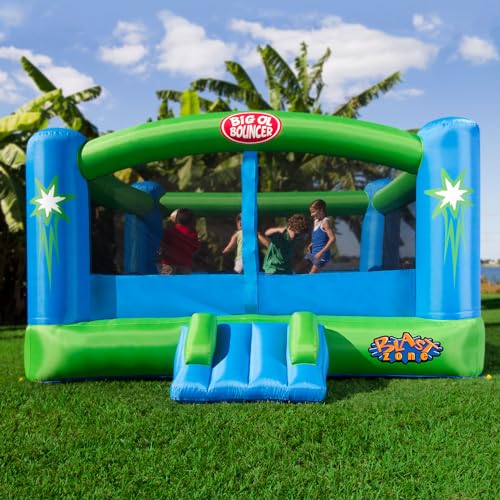 blast zone big ol bouncer inflatable bounce house wblower - huge - premium quality - 6 players