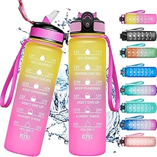 Trusmuu Water Bottles, 1000ml Water Bottles for School, BPA Free Tritan Drinking Bottle, 1 litre water bottle