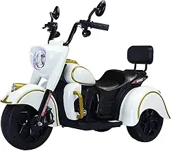 Moto Elétrica Grande Infantil Menino Menina 12V Branca Good Mood