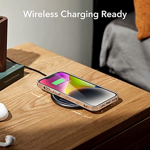 Image of VJS Back Cover Case Designed for Apple iPhone 14 Pro [6.1 inch] - Transparent, Soft Flexible TPU, Shockproof, Camera Bump, Clear and Military-Grade Drop Protection