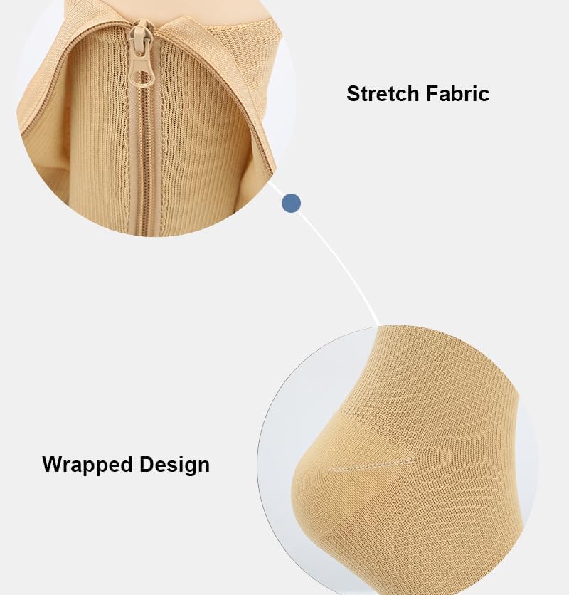 Zipper Compression Socks 15-20mmHg Closed Toe Compression Stocking with Zipper Swelling Edema for Women and Men - Image 5