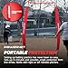 PowerNet Portable Baseball Practice Net for Pitching and Hitting, Softball Pitching Net, Pop Up Batting Cage Net Coach Shield from Errant Throws, Backyard Outdoor Training, 7 FT I-Screen (Red)