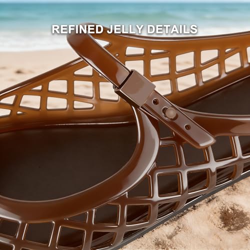 Image of MUSSHOE Women's Clear Jelly Sandals: Closed Toe Slingback Flats - Water-Friendly Summer Beach Shoes - Lightweight Easy-Clean Casual Sandals