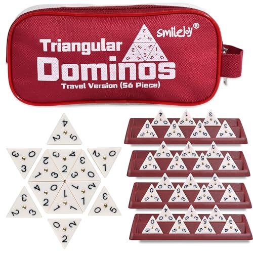 Smilejoy Domino triangulaire, 56 pièces de domino. 2-4 joueurs