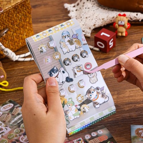 Image of Girl's Japanese Retro Sticker Book, 700+ Kawaii Old Showa Style Embroidered Stickers, Forest Story Theme for DIY Scrapbooking Journaling Handbook Decoration