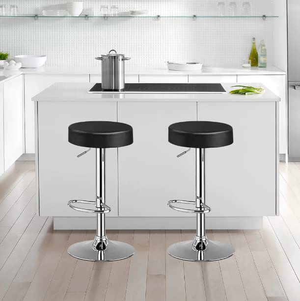 Image of CSS Furniture Bar Stool -Essilor PU 360?Height 24 to 32 inches Adjustable Kitchen /Office /Bar /Shop /Restaurant Stool (Black)
