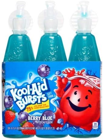 Kool-Aid Bursts Fruit Juice, Berry Blue, 6.75 Fl Oz, 6 Count (Pack of 2)
