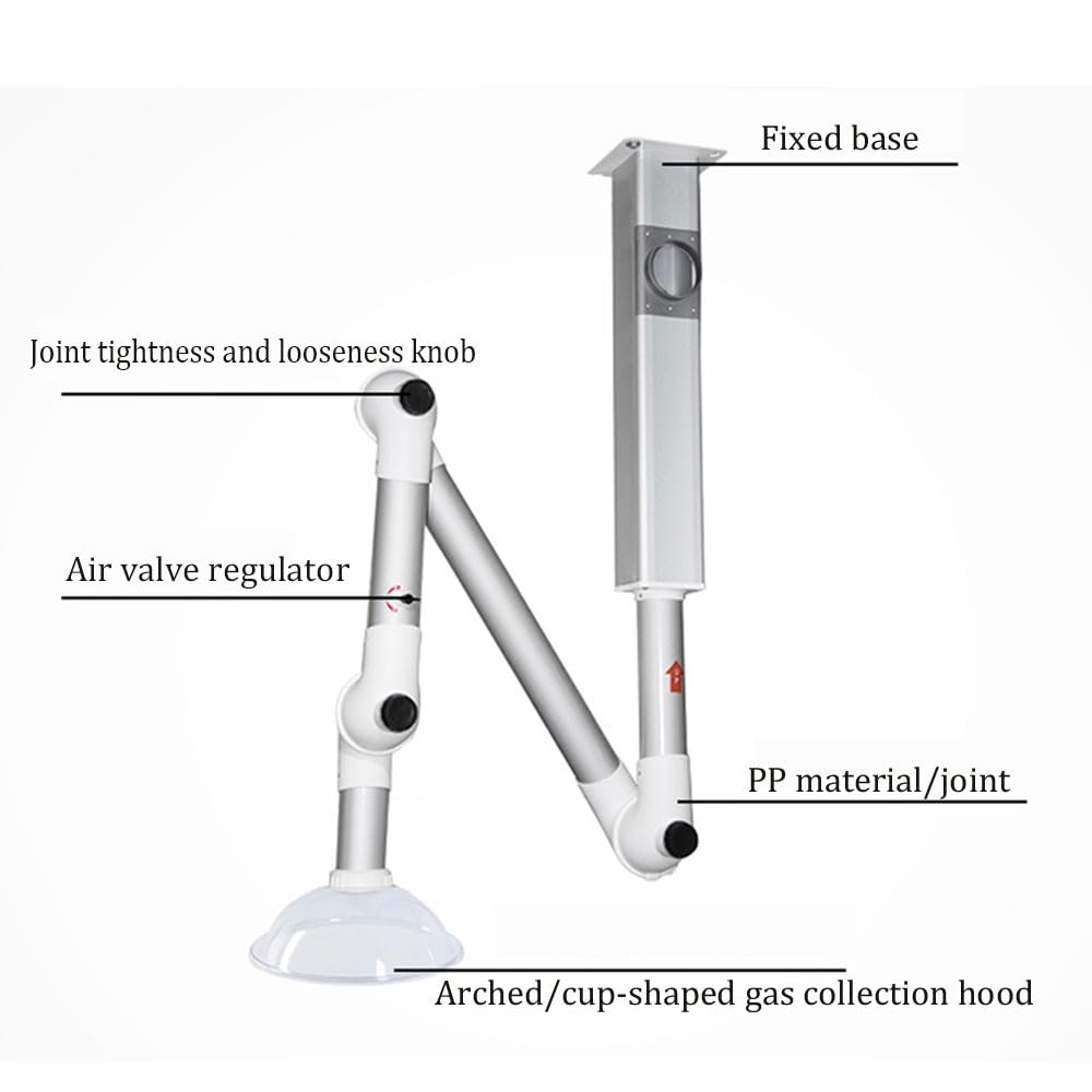 Cappa Aspirante, Cappa Aspirante Universale Da Laboratorio Braccio Aspirante(White,Wall-mounted)
