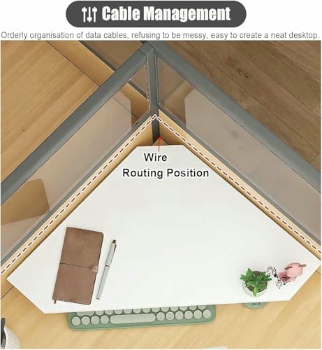 Support d'écran triangulaire en bois réglable pour bureau d'angle - 4